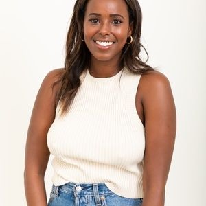 NWT South Moon Under Cream Ribbed Knit Tank